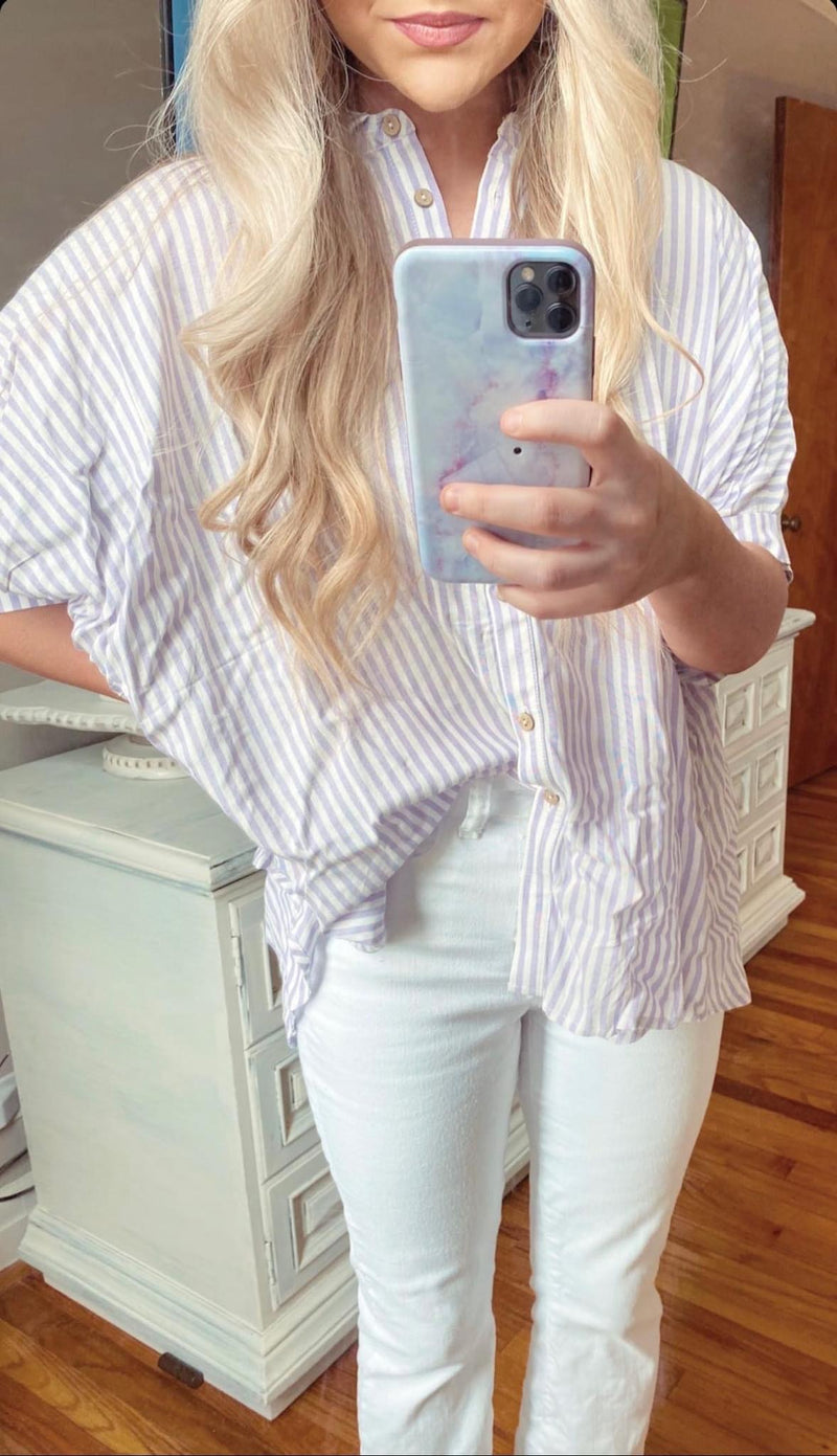 Buttoned Up Beauty Top, Lavender