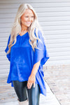 Satin Wishes Top, Royal